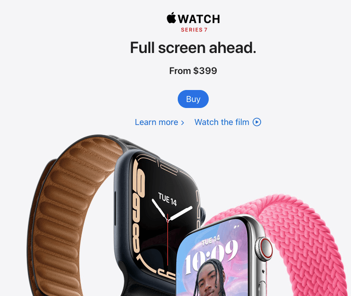 apple watch product page